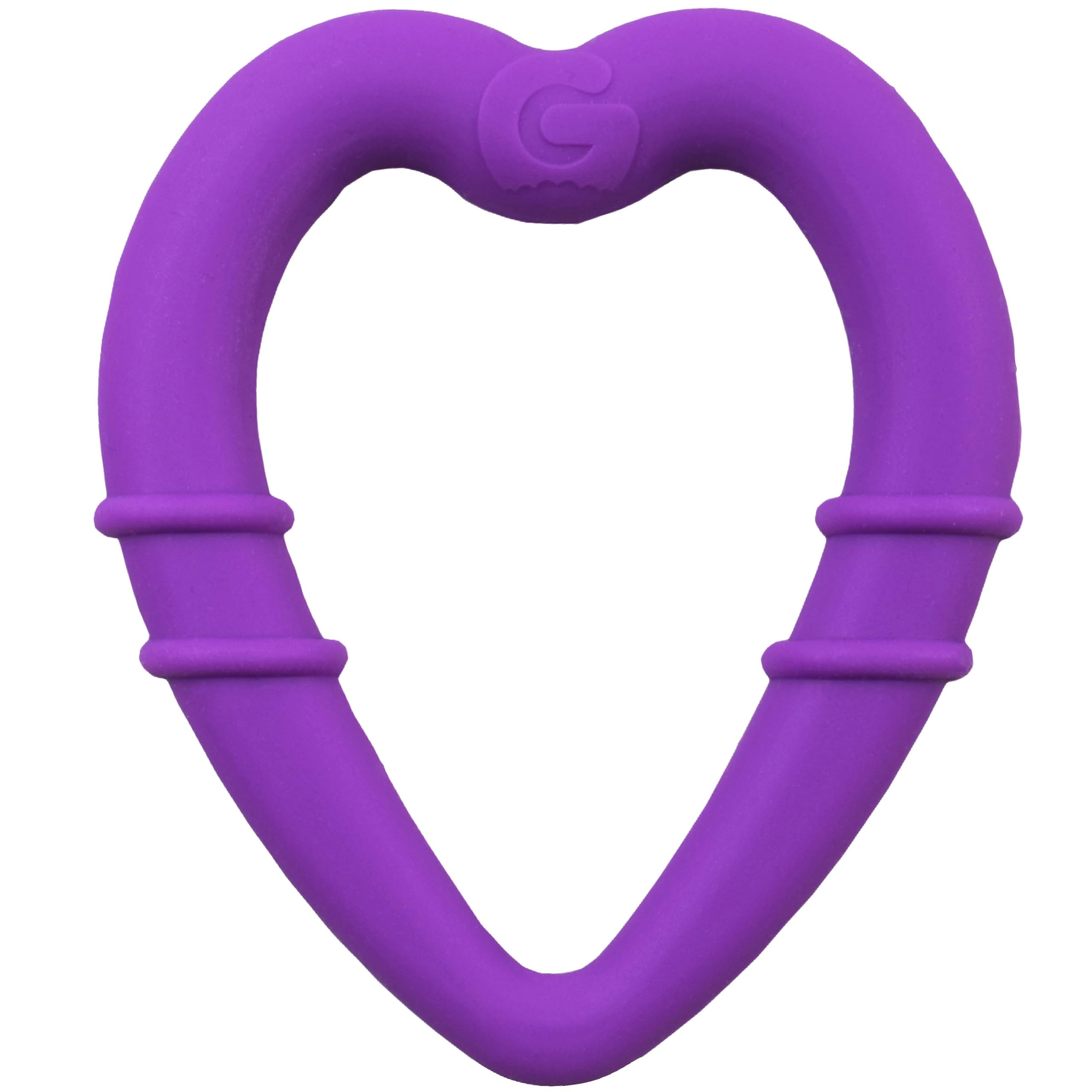 Gummee Heart Teething Ring - Teething Toys for Baby - Baby teethers 3-6 Months - Teething Ring - Sensory Chew Toys for Babies - Silicone Heart Teether - 3 Months+ - Purple