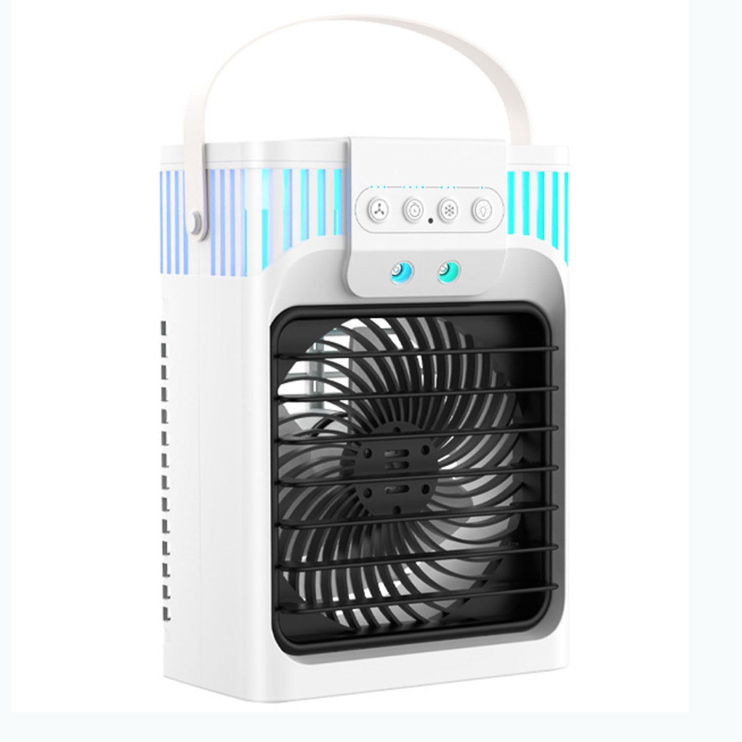 MSHGSKU Portable Air Conditioners 4-IN-1 Portable AC Unit with 3 Cool Mist &Speeds 7 Night Light & 2-8H Timer Evaporative Air Cooler Personal Mini Air Conditioner Humidifier for Bedroom Camping Offi