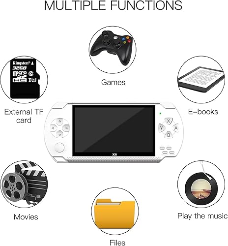 Miniatura 3 de Nueva consola de juegos portátil de 128 bits X6, consola de juegos retro portátil de 4.3 pulgadas 8G 10.000 juegos integrados, consola de juegos