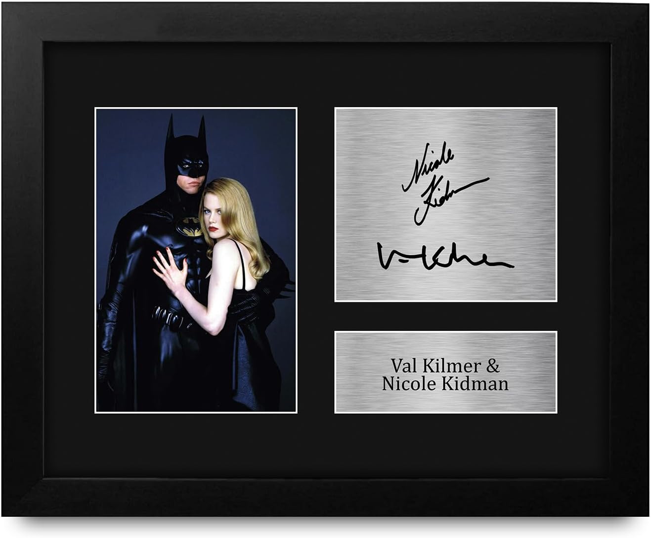 HWC Trading Val Kilmer & Nicole Kidman Batman Forever Framed Gifts Printed Signed Autograph Picture for Movie Memorabilia Fans - US Letter Size