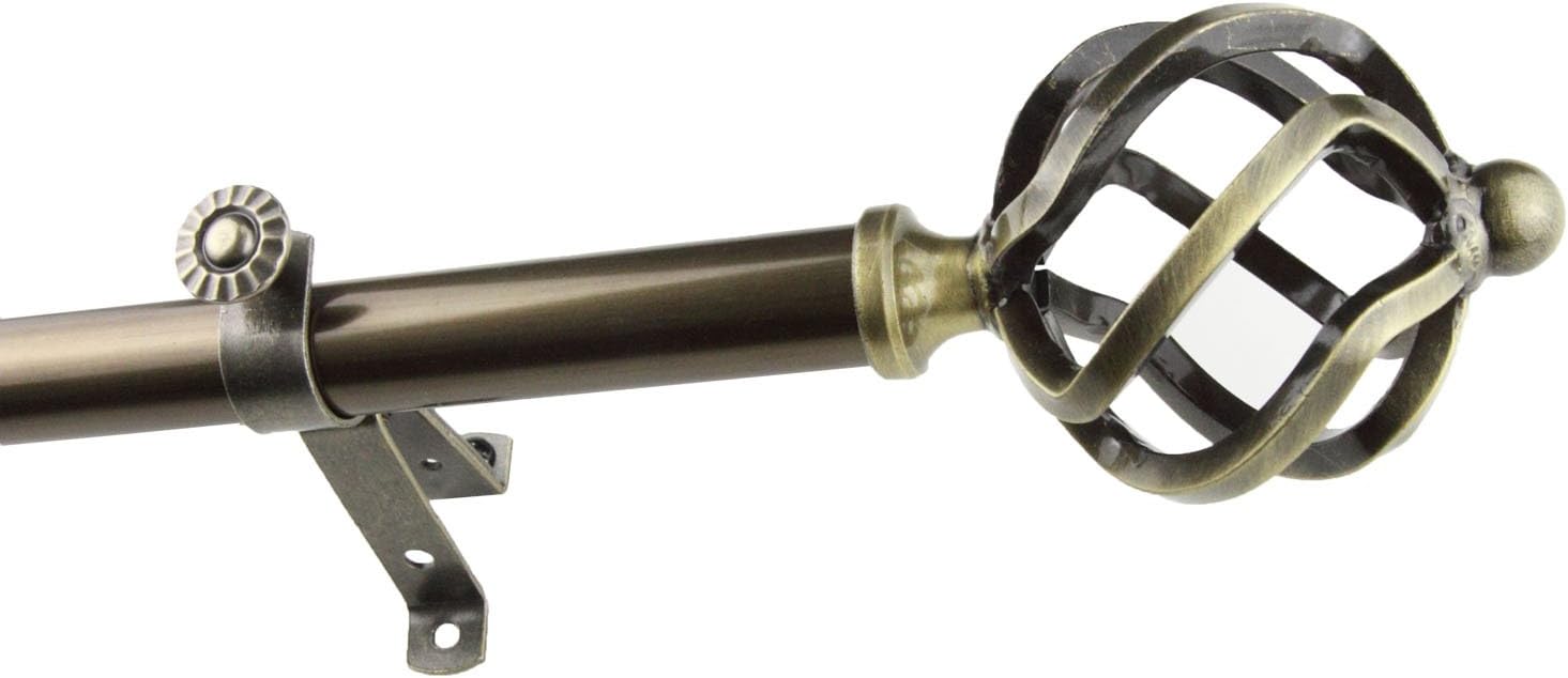 A&F Rod Décor Medusa 13/16 Curtain Rod 120-170 inch - Black