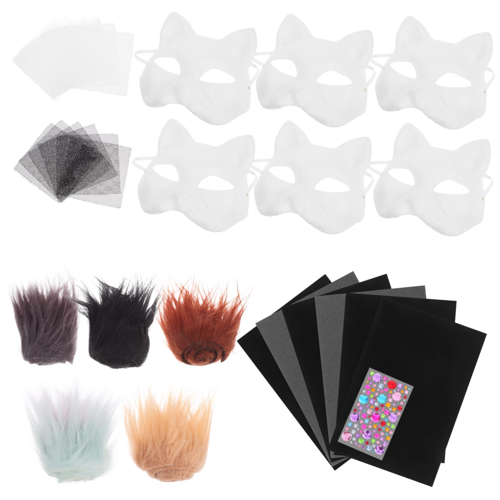 ULTECHNOVO Katzenmasken Bausatz Bemalbare Papiermaske Leere Katzengesichts-maske Zum Dekorieren Für Basteln Party Cosplay Gesichtsbasis Accessoire Diy Hobby