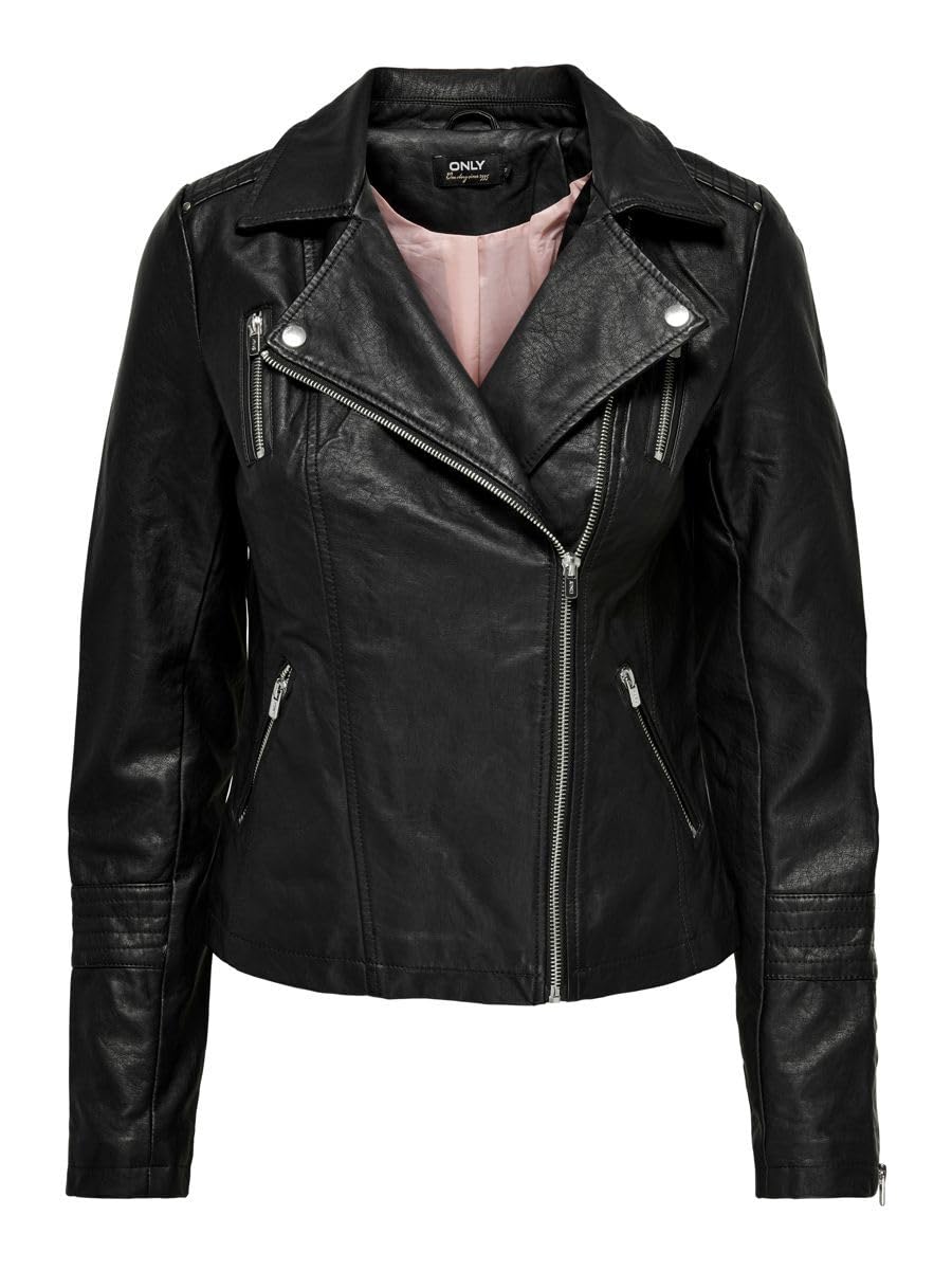 ONLY Damen Onlgemma Faux Leather Biker Petit OTW Fn Kunstlederjacke
