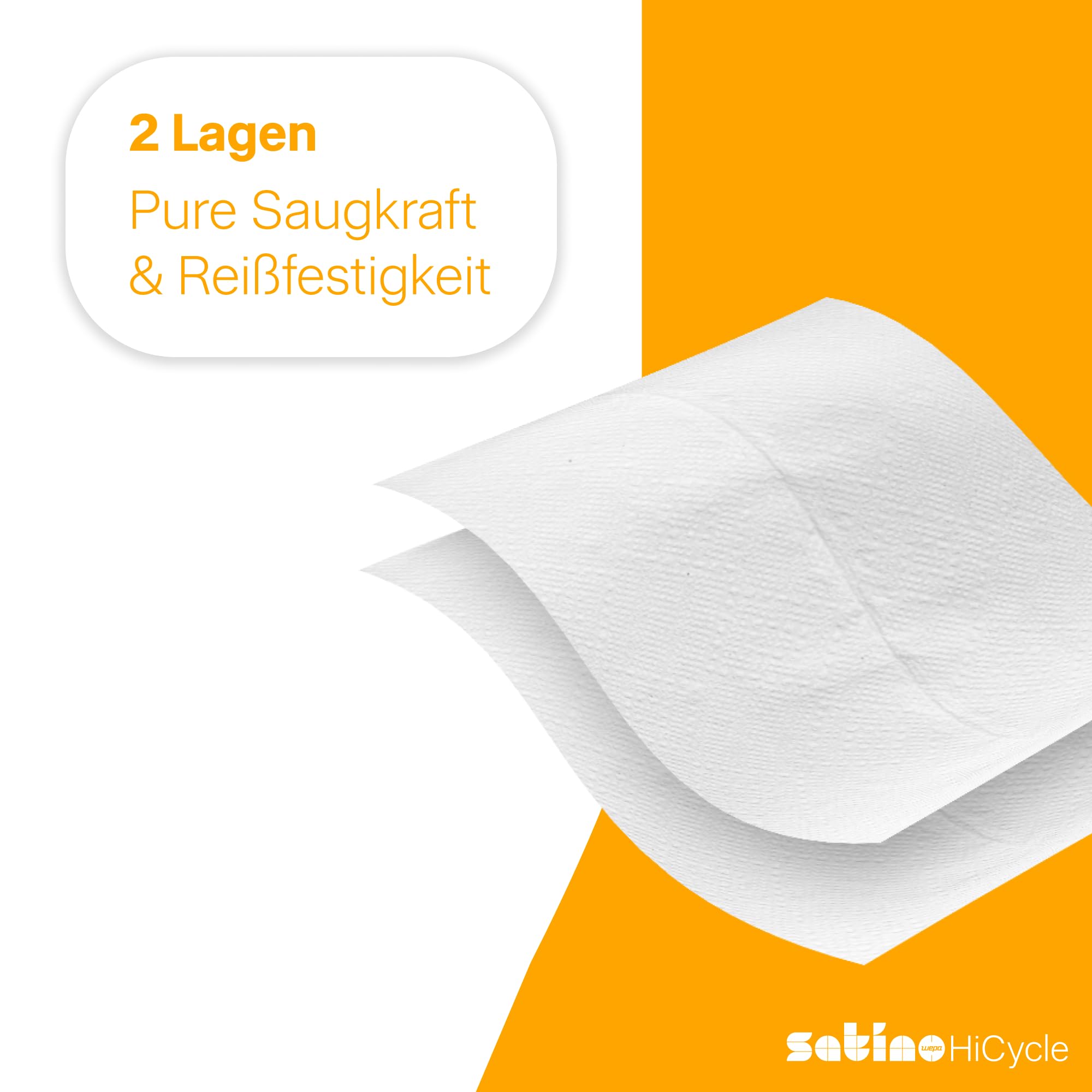 Satino – 3.200 Papierhandtücher – 2 lagig – 25 x 23 cm (gefaltet: 25 x 11,5 cm) – ZZ-Falz/V-Falz - saugstark & fusselfrei - Handtuchpapier aus Recyclingpapier - Papiertücher für PT3 & H3 – Papier