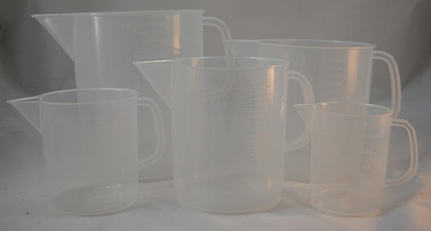 Plastic Measuring Jug Set of 5 Standard Sizes