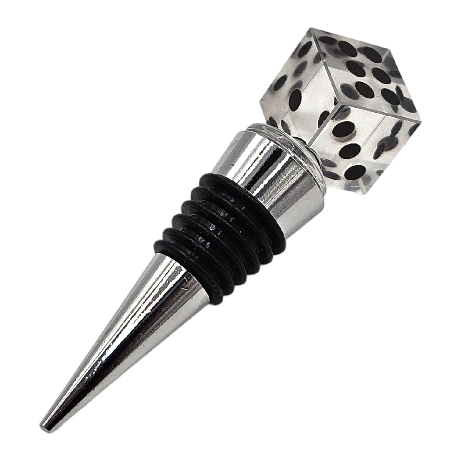 Crystal Dice Wine Stopper - Perfect Bunco Prize or Gift for Winners, Comes Gift Boxed. Bunco Party Supplies