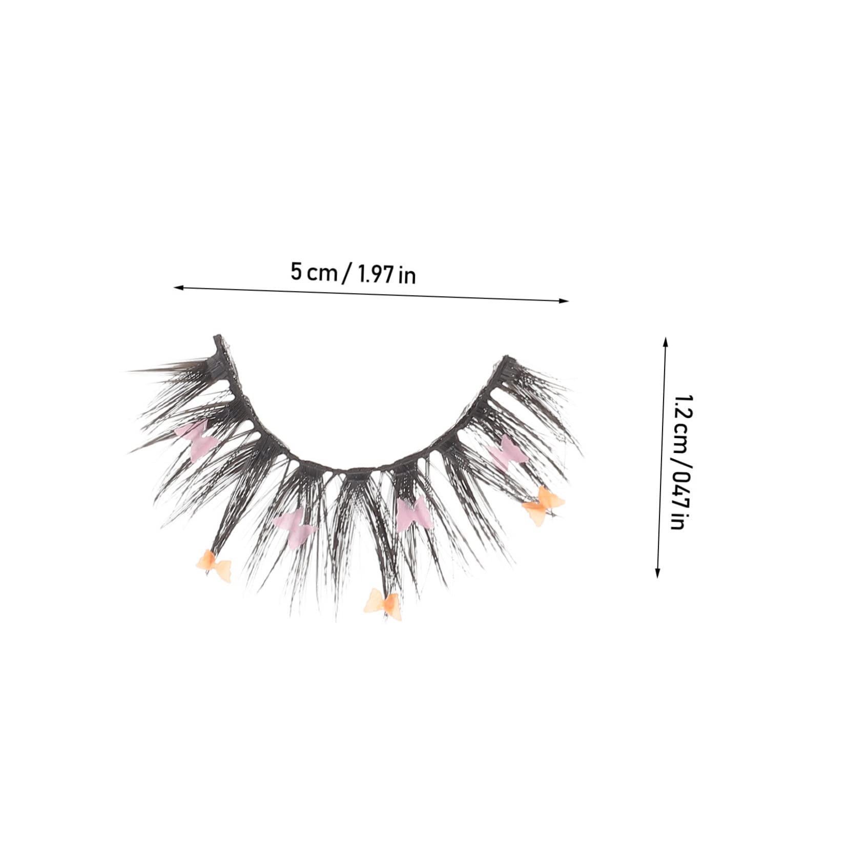 FRCOLOR 20paare Fluffige Glitzer-wimpern Mit Schmetterlingsdesign Farbige Pailletten-falschwimpern Für Auffällige Augenblicke Für Festivals Und Besondere Anlässe