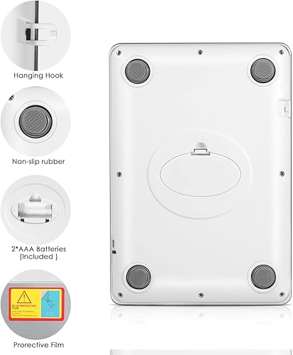 Miniatura 3 de Báscula de cocina recargable de 33 libras (33.1 lbs), pantalla LCD de 5 unidades de escala digital de vidrio templado, báscula de alimentos de acero