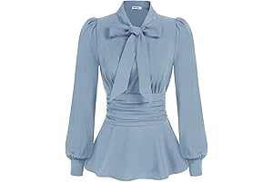 Women's Blue Peplum Office Top