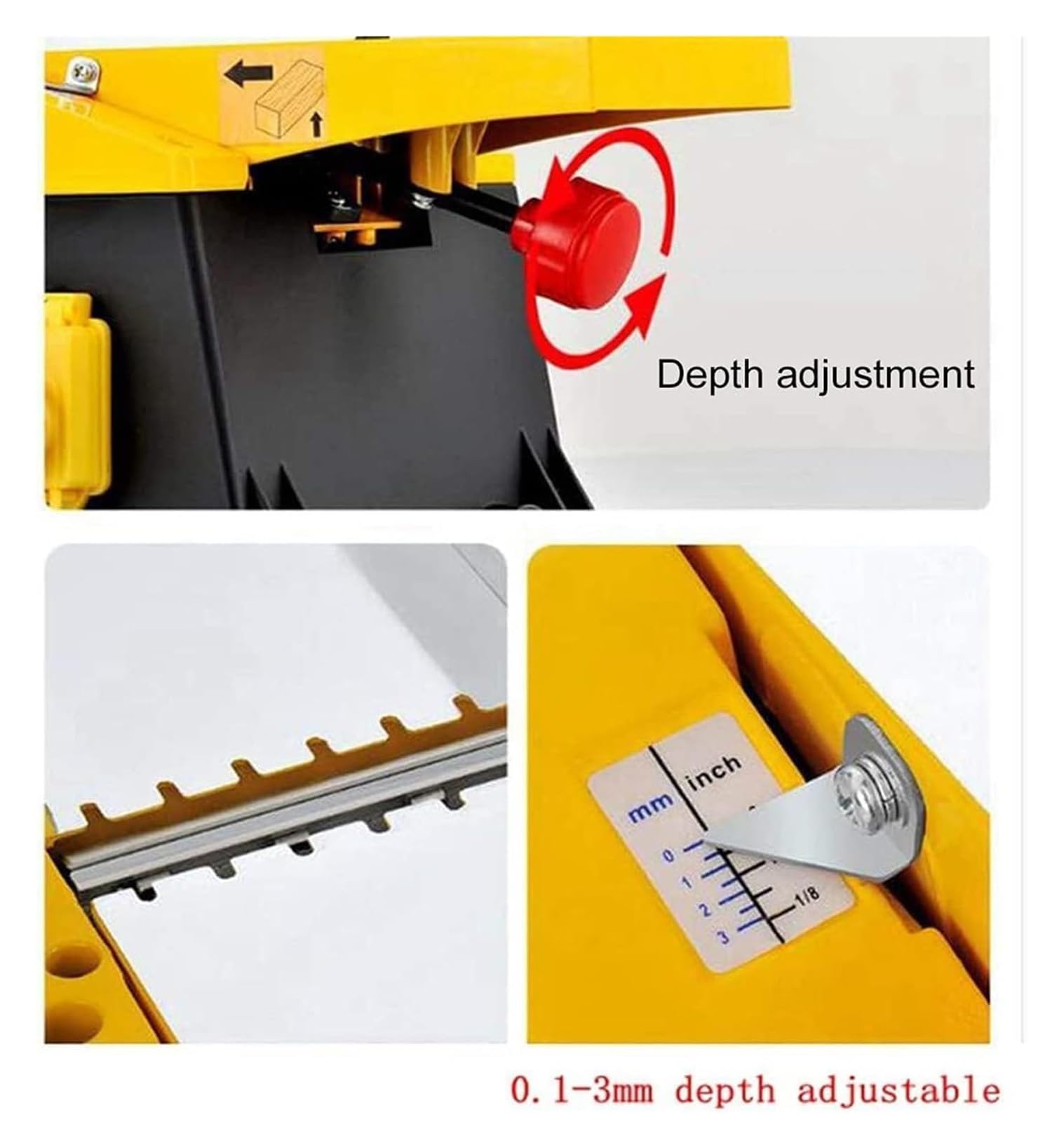 Junta de 6 pulgadas, cepilladora de madera de 1800W, velocidad de 12000RPM, control de profundidad de 3 mm, superficie de precisión para proyectos de unión profesionales y de bricolaje, diseño compact
