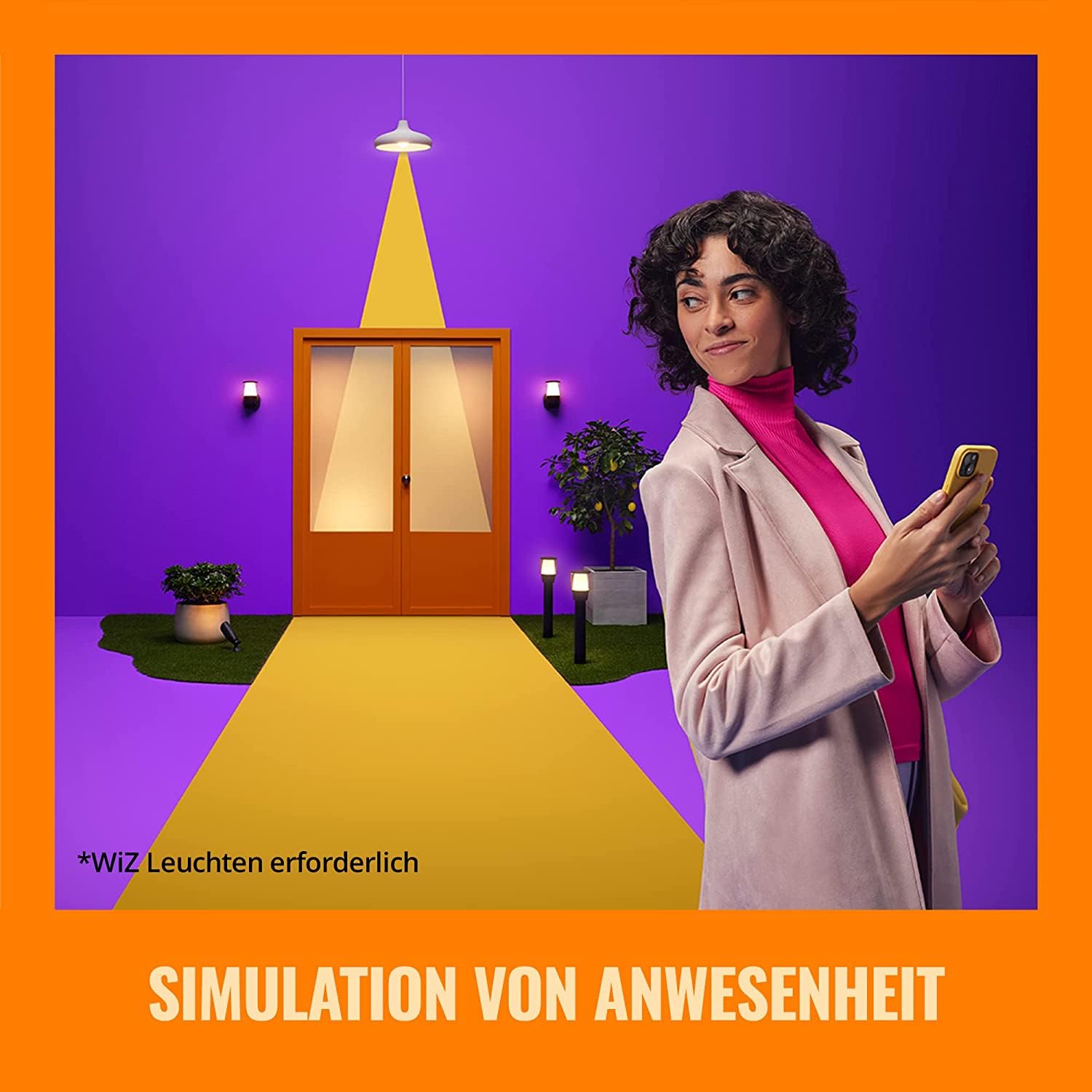 WiZ Indoor Kamera, Sicherheitskamera mit Nachtsicht, Audio, Bewegungs- und Geräuscherkennung, smarte Steuerung über WLAN per Stimme/App, weiß