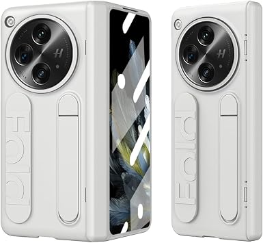Smartphone Flip Cases Compatible with OnePlus Open Case with Stand Built-in Screen Protector, Hinge Protective Case Full-Body Shockproof Protective Phone Case Compatible with OnePlus OpenWhite