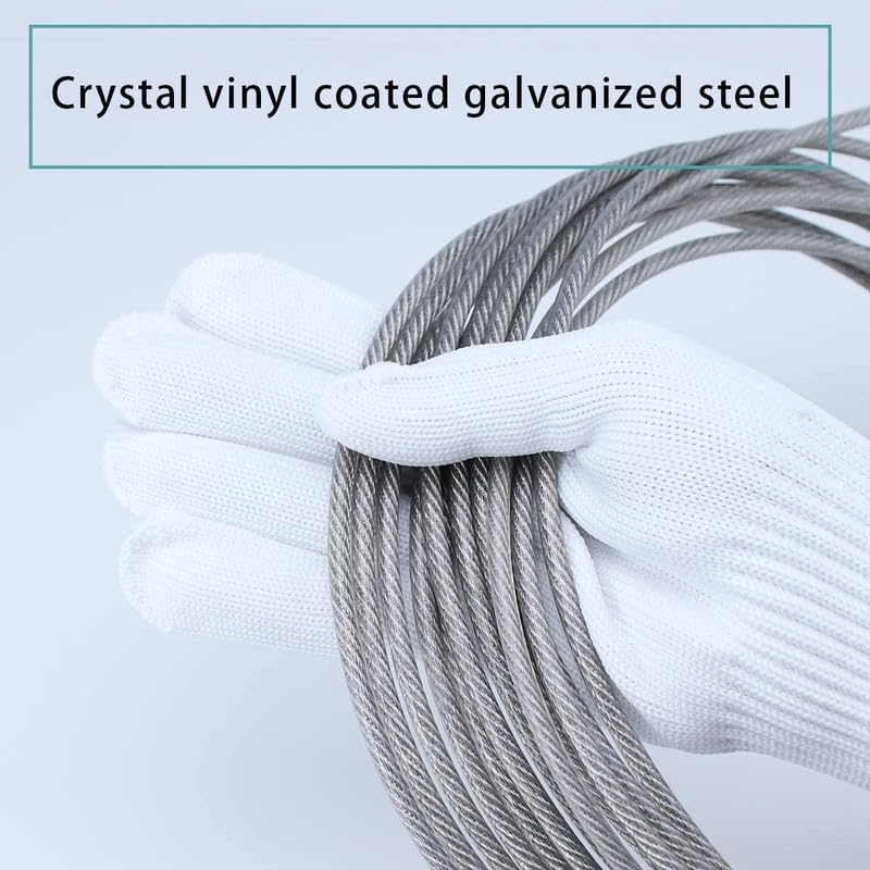 Image of M Art Gym Machine Cable Wire PVC Coated Transperent, 6mm-Pack of 10 Metar