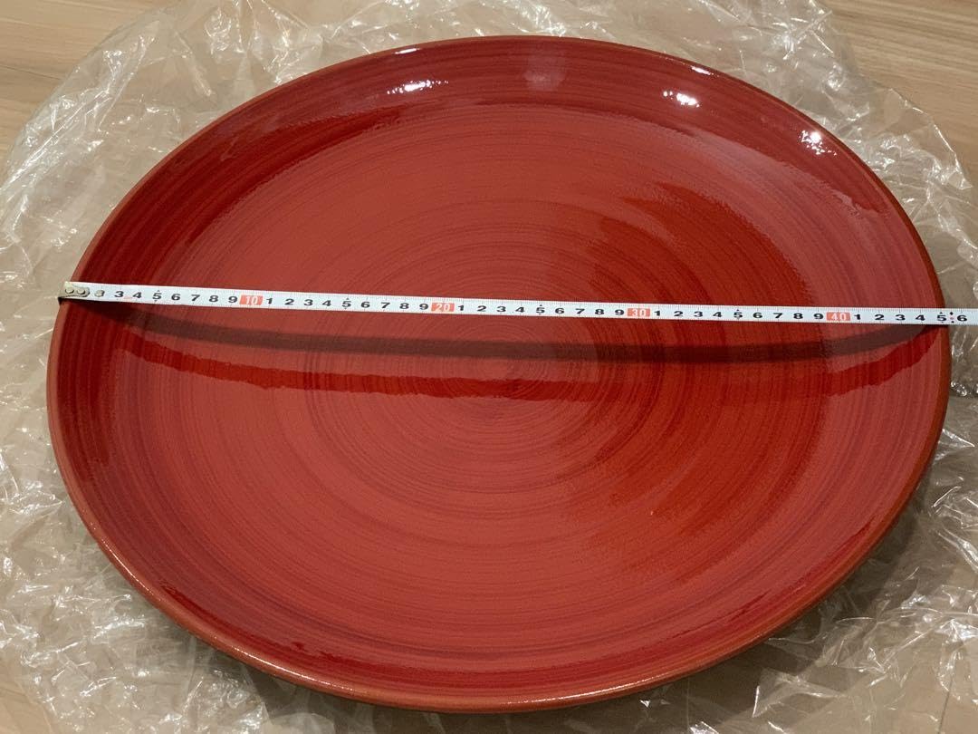 Amazon.co.jp: 黒内朱 漆器 特大 盛皿 大皿 45cm 和食器 おお喰い デカ 