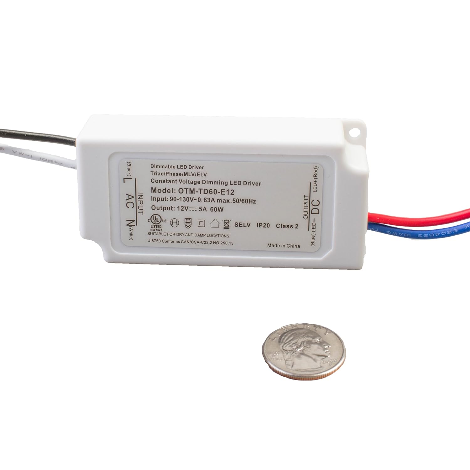 Dimmable LED Driver, UL Listed 12v 60w Power Supply 5 amp triac dimming MLV ELV Constant Voltage