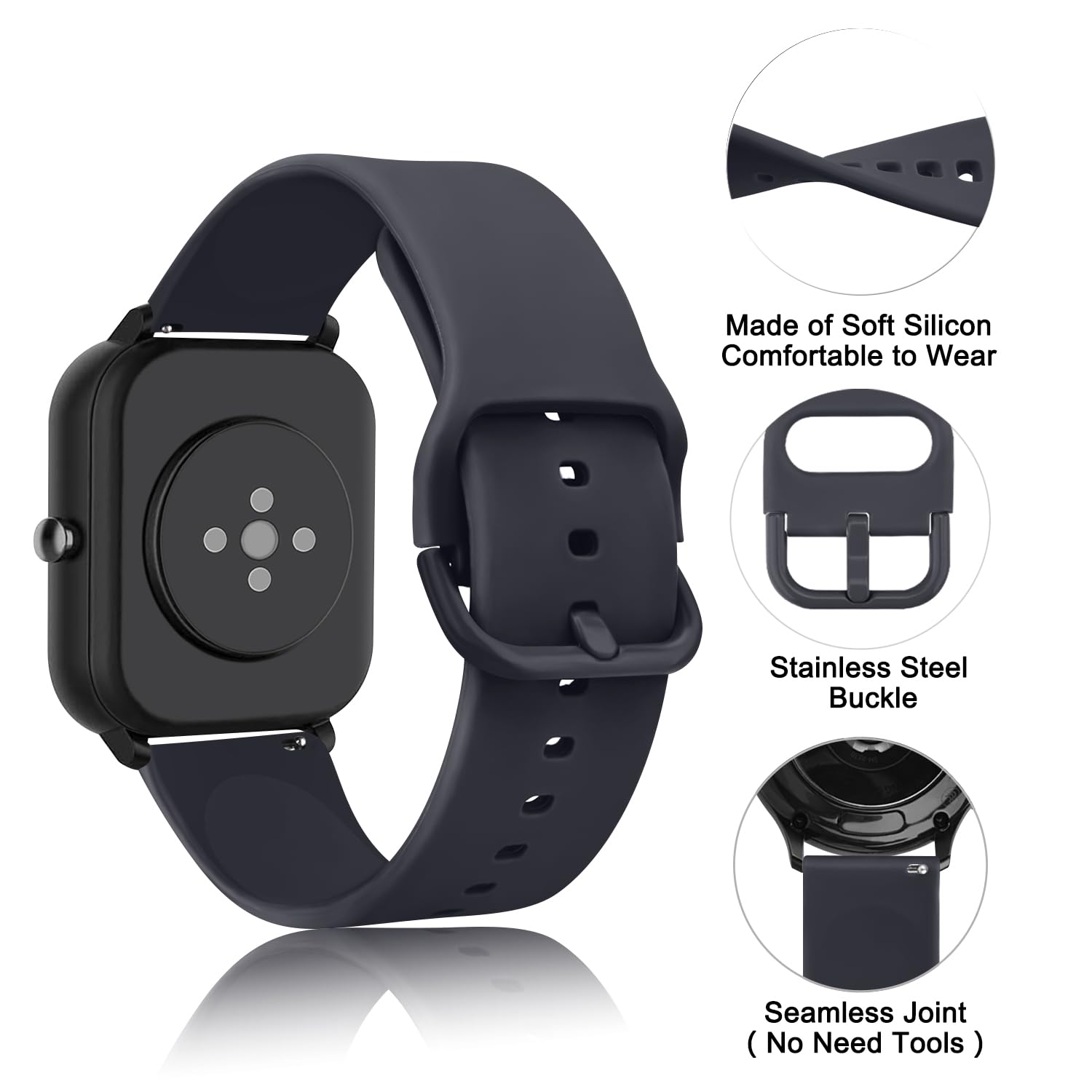 Garmin Venu SQ 2 | Garmin Venu SQ Music Smart Watch Soft Silicone Strap Smartwatch Replacement