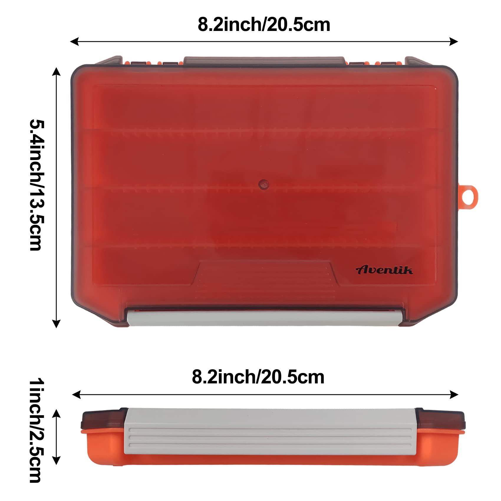 Aventik Fly Box Portable Jig Head Storage Ice Box Crappie Bass Lure Box Jig Storage Fishing Tackle Box (Orange-2pcs)