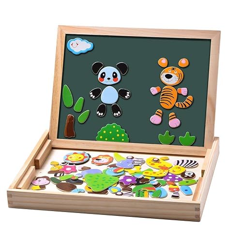 Uping Puzzle Magnetico di Legno Lavagna Magnetica Puzzle per Bambini