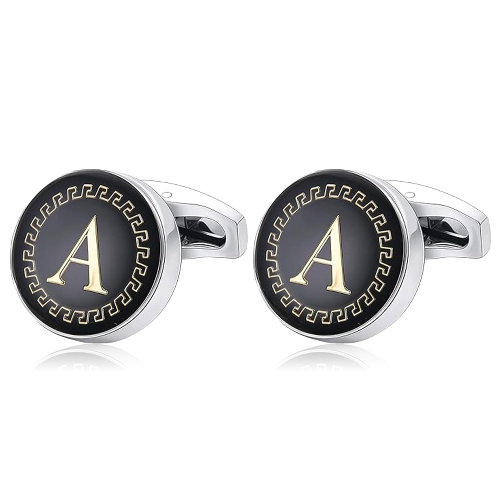 miami Cufflinks for Men Boys Cuff links Formal Stainless Steel Cufflink For Men Alphabet Letters A Birthday Gift Anniversary Husband Cuff Links Cufflinks Set Mens Boys Man Boy Valentine Gifts -M04-picture-36