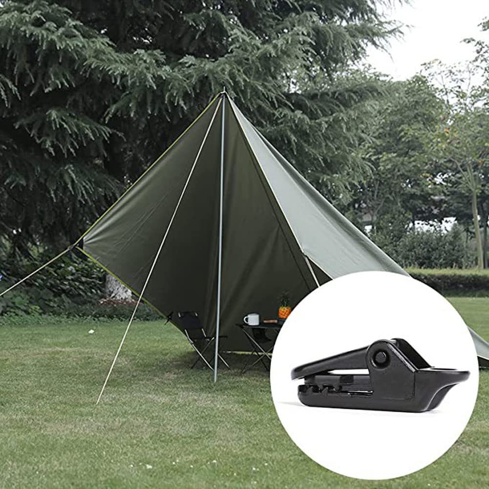 30PCS Black Tarp Clips Plastic Camping Tent Clips Lock Grip Instant Clip Tent Clips Tent Fixing Clamps Accessories for Outdoor Camping