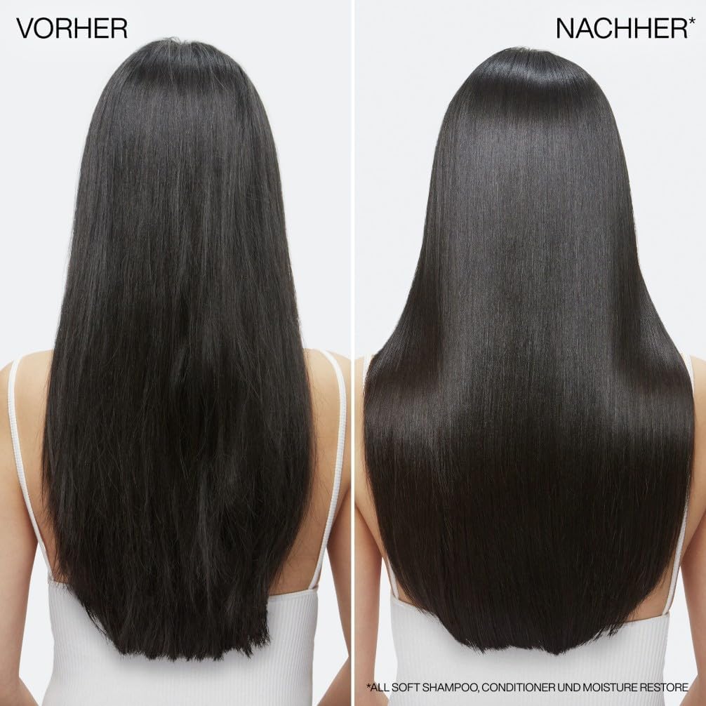 Redken Haarmaske mit Hyaluron für trockenes Haar, Anti-Frizz und Hitzeschutz bis 230° C, All Soft Moisture Restore Leave-In Maske, 1 x 150 ml