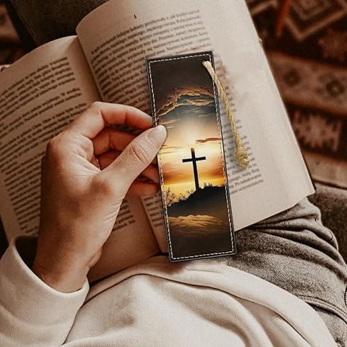 Miniatura 4 de Juego de 3 fundas de Biblia con estampado cruzado para mujer, ligera, de piel sintética, con asa duradera y bolsillo con cremallera, L