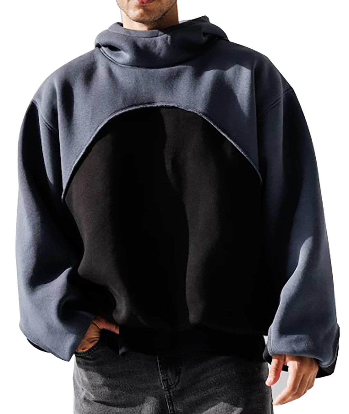 Sweter oversize luźna bluza z kapturem dla mężczyzn