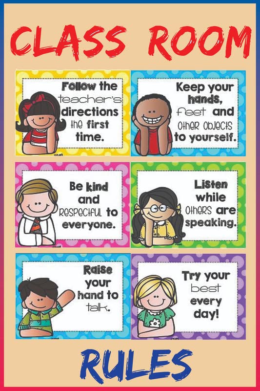 Relesh Infomedia Classroom Rules Sticker PosterKids Learning Wall