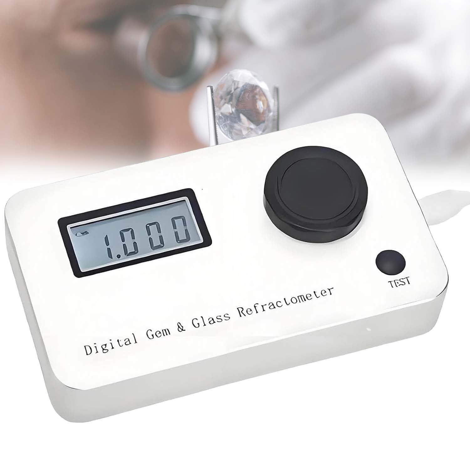 XNZJHPP Portable Digital Refractometer for Gemstone Identification, High-Precision (±0.005) Jewelry Tester for Diamonds, Jade, Crystal, and Precious Stones,Digital Gem Refractometer