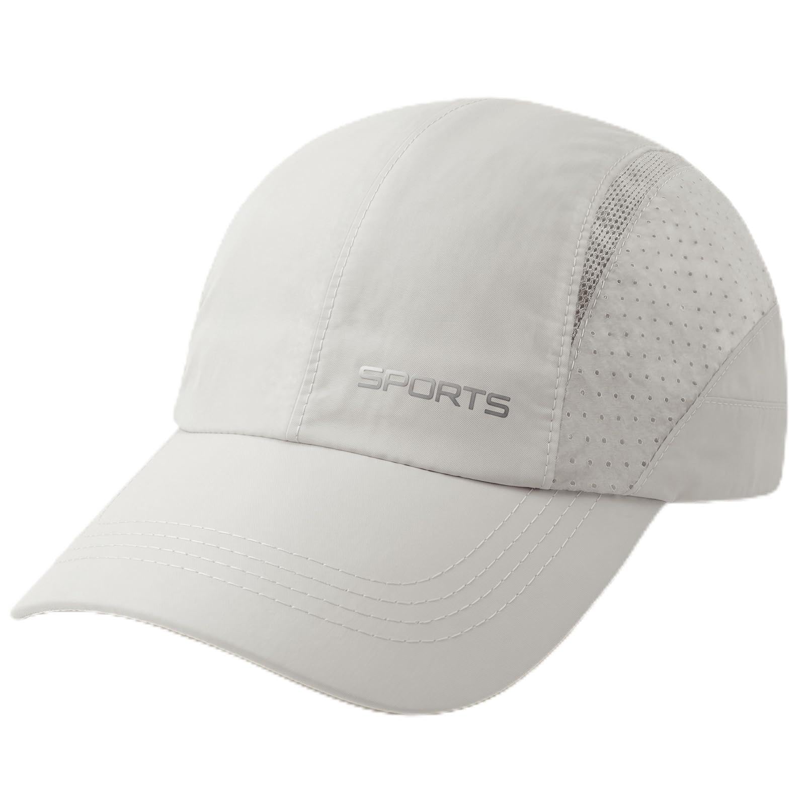 Dreshow Unisex 1 Pc Baseball Cap:grey Baseball Cap For Women Men Quick Dry Breathable Mesh Sun Hat Adjustable Lightweight Sports Peaked Cap Upf 50+ Outdoor Hat For Golf Hiking Fishing