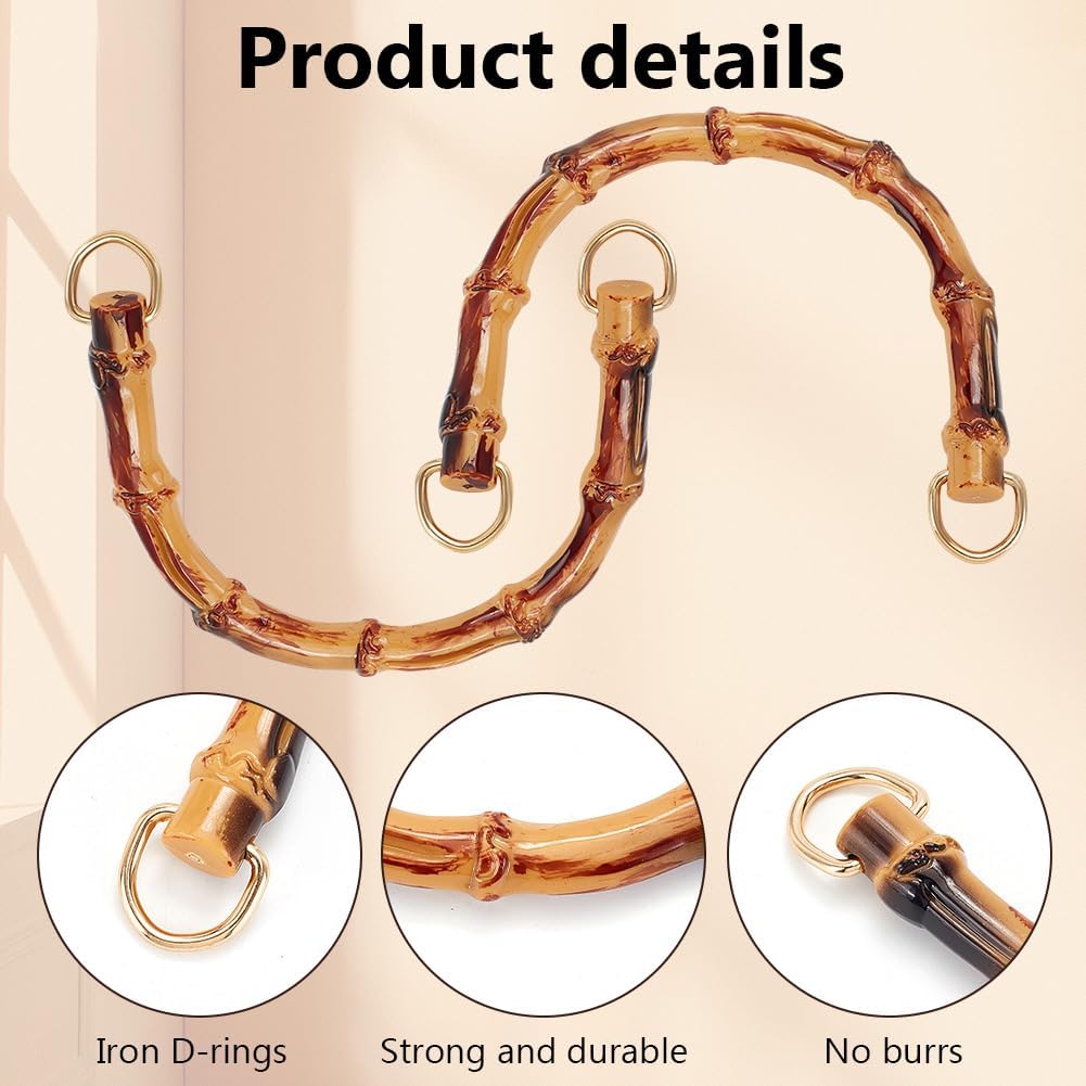 PH PandaHall 4 Pack U-Shaped Handbag Handles Purse Handles Replacement Plastic Bag Handles Purse Strap with Alloy Clasp for Bag Making Shoulder Bag Crochet Bag