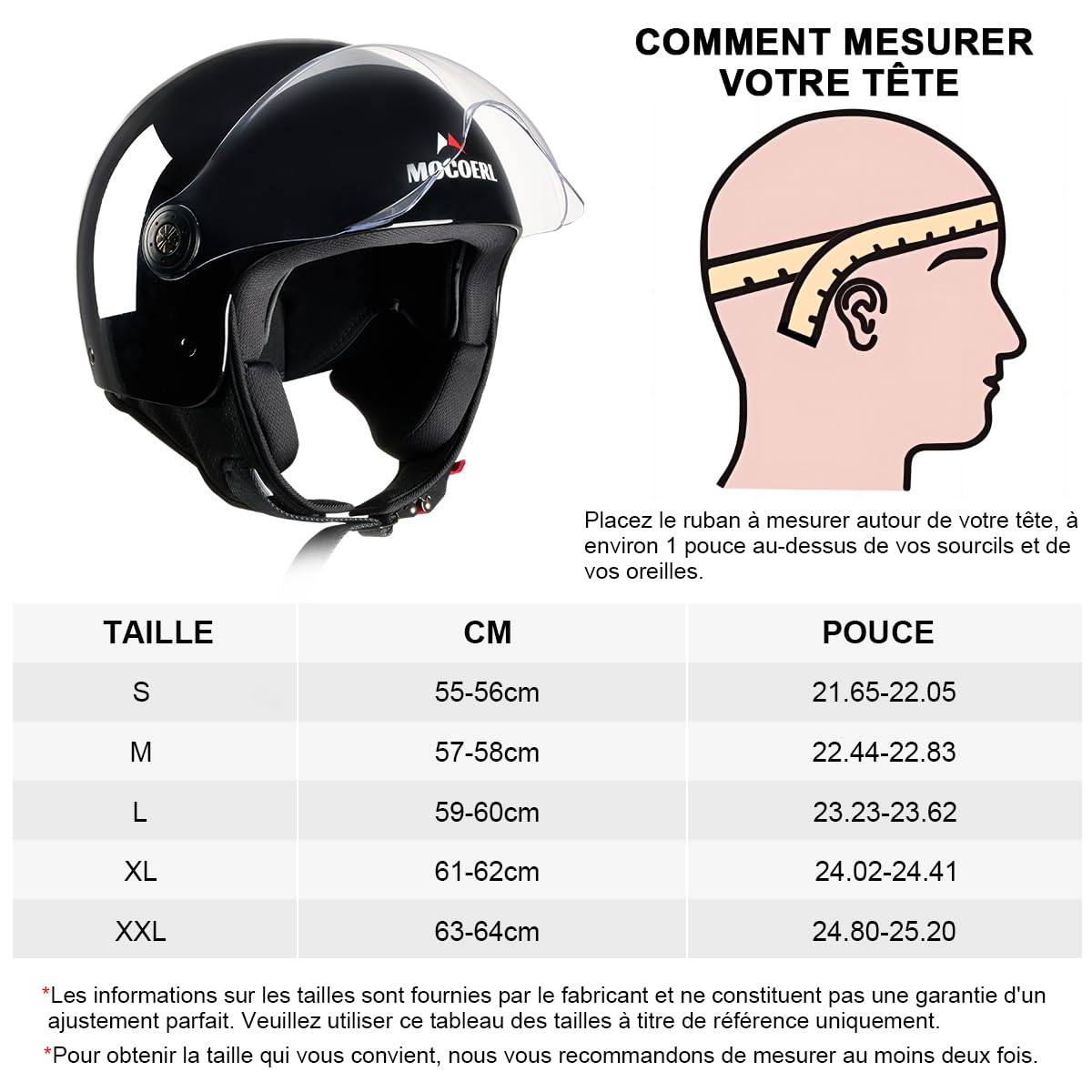 BEON B120 Style de vie | Casque jet Retro avec visière | - L - | Convient comme casque BEON B120 Style de vie | Casque jet Retro avec visière | - L - | Convient comme casque