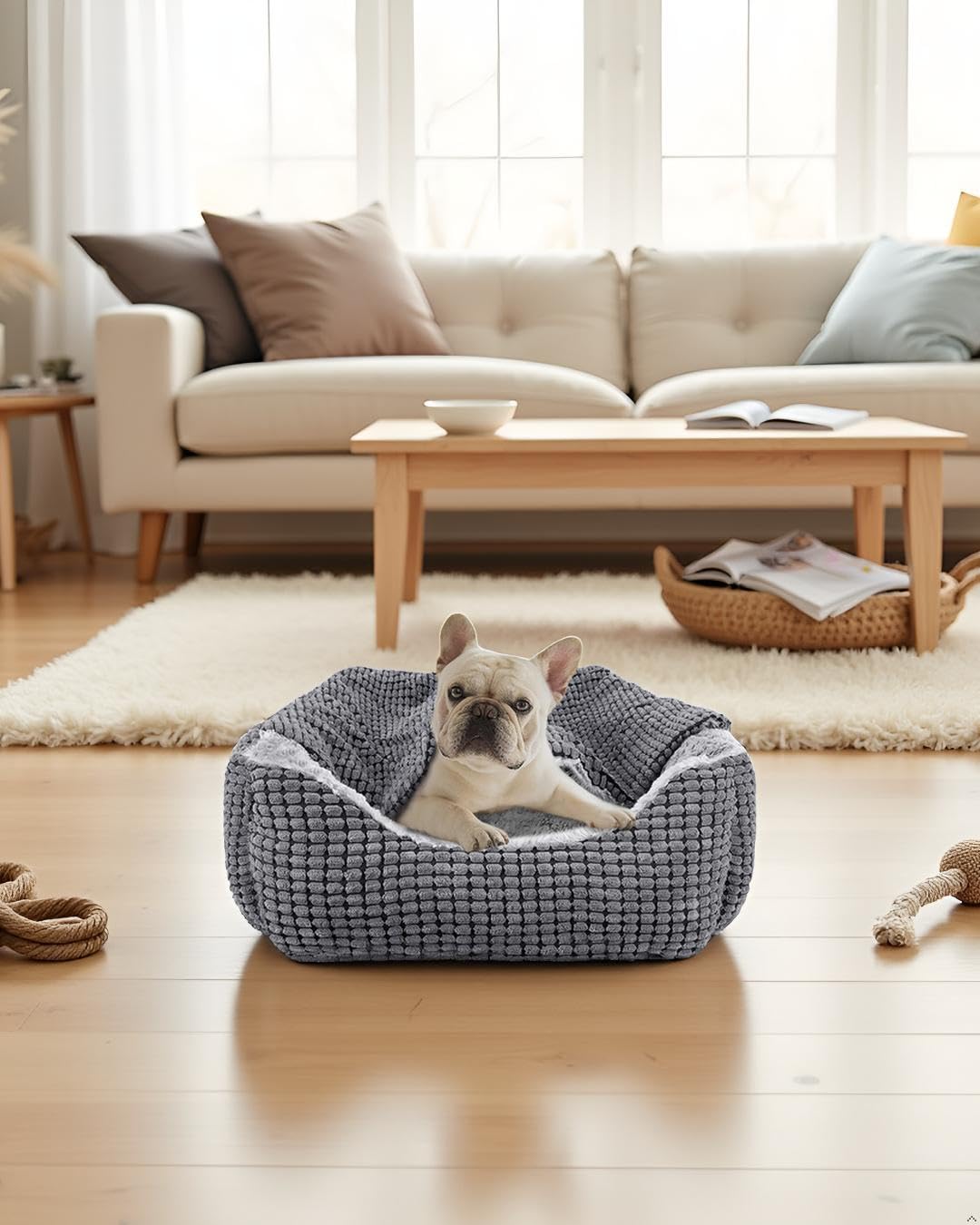 JOEJOY Cuccia da Interno Lavabile, Antiscivolo, Cuscino Cane di Piccola, Media e Grande Taglia, per Gatto, XS (51x48x15cm)