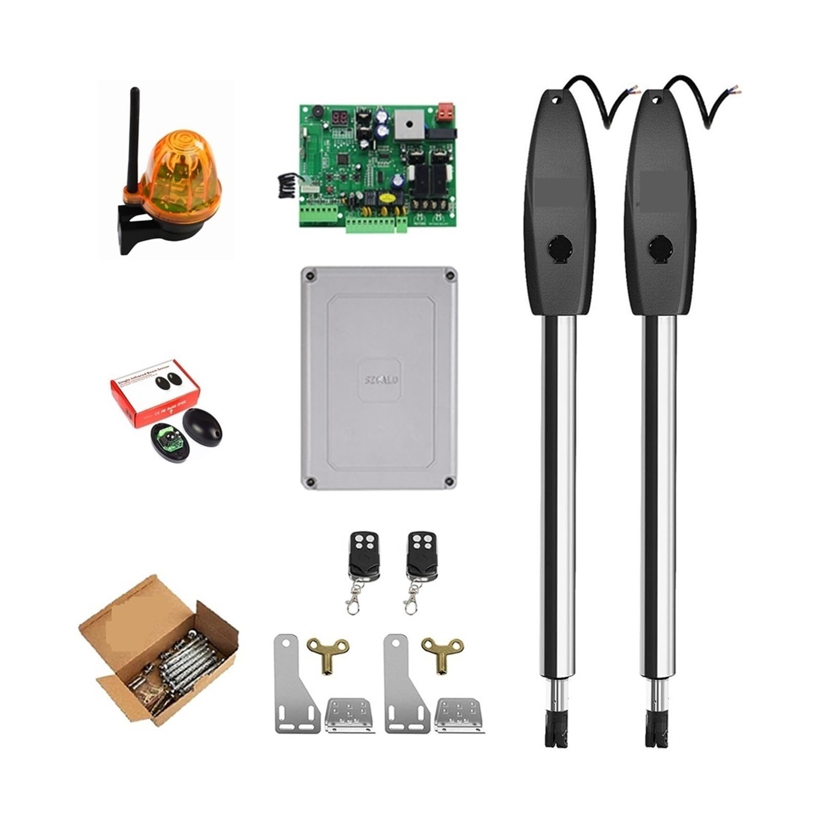 Rsgxlfqzvak Kit No20 Automatic Door Opener, 400Kg Automatic Dual Arms Electric Swing Door Gate Opener Operator Motor Actuator Closer For Access Control(Kit No20)