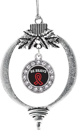 Miniatura 125 de Inspired Silver - My Vintage Initials - Adorno con dije de letra V - Adornos navideños de círculo plateado con joyas de circonita cúbica