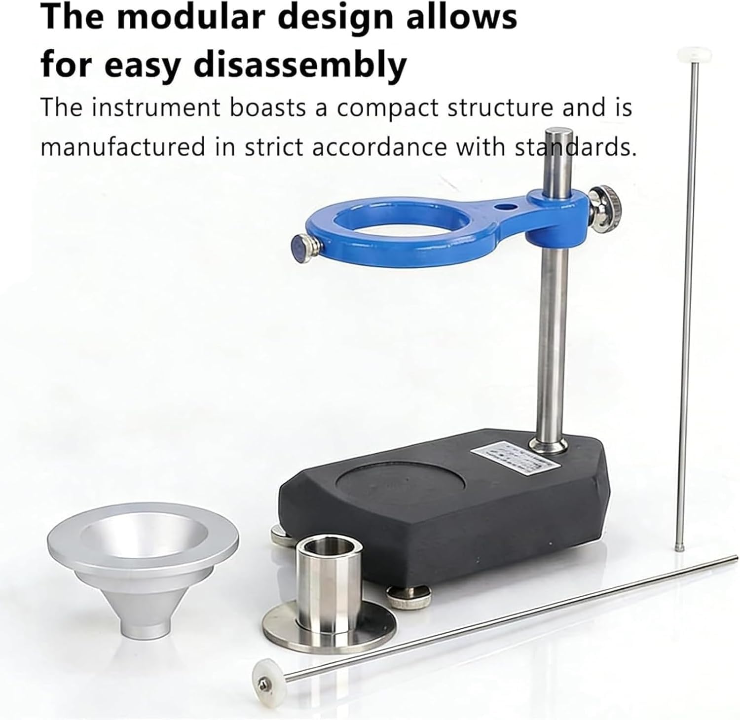 Probador de tasa de hinchazón del suelo: kit de prueba de índice de hinchazón sin tierra para medición del suelo, incluye embudo, taza de acero inoxidable de 10 ml y varilla de agitación