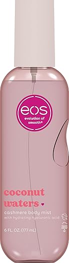 eos Cashmere Body Mist, Coconut Waters, Body Spray for Women, Hair Mist, Coconut Perfume, Moisturizing, Hyaluronic Acid, Glycerin, Vegan,...