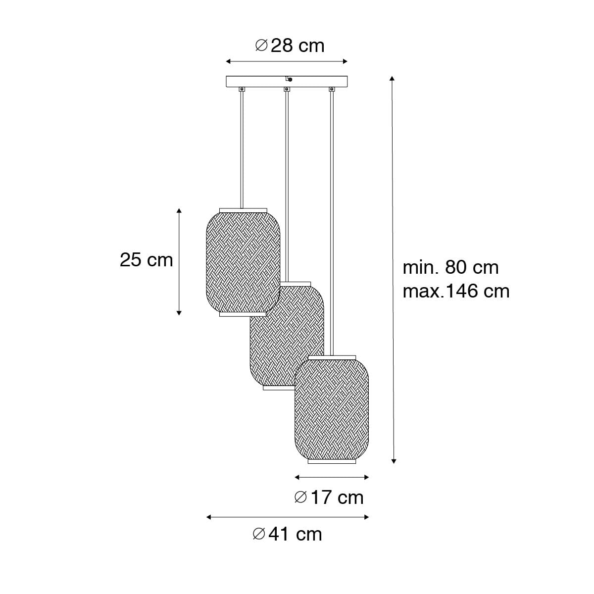 Plafonnier Leia - 1 Lumière - 60 Cm - Naturel - Rustique, Oriental