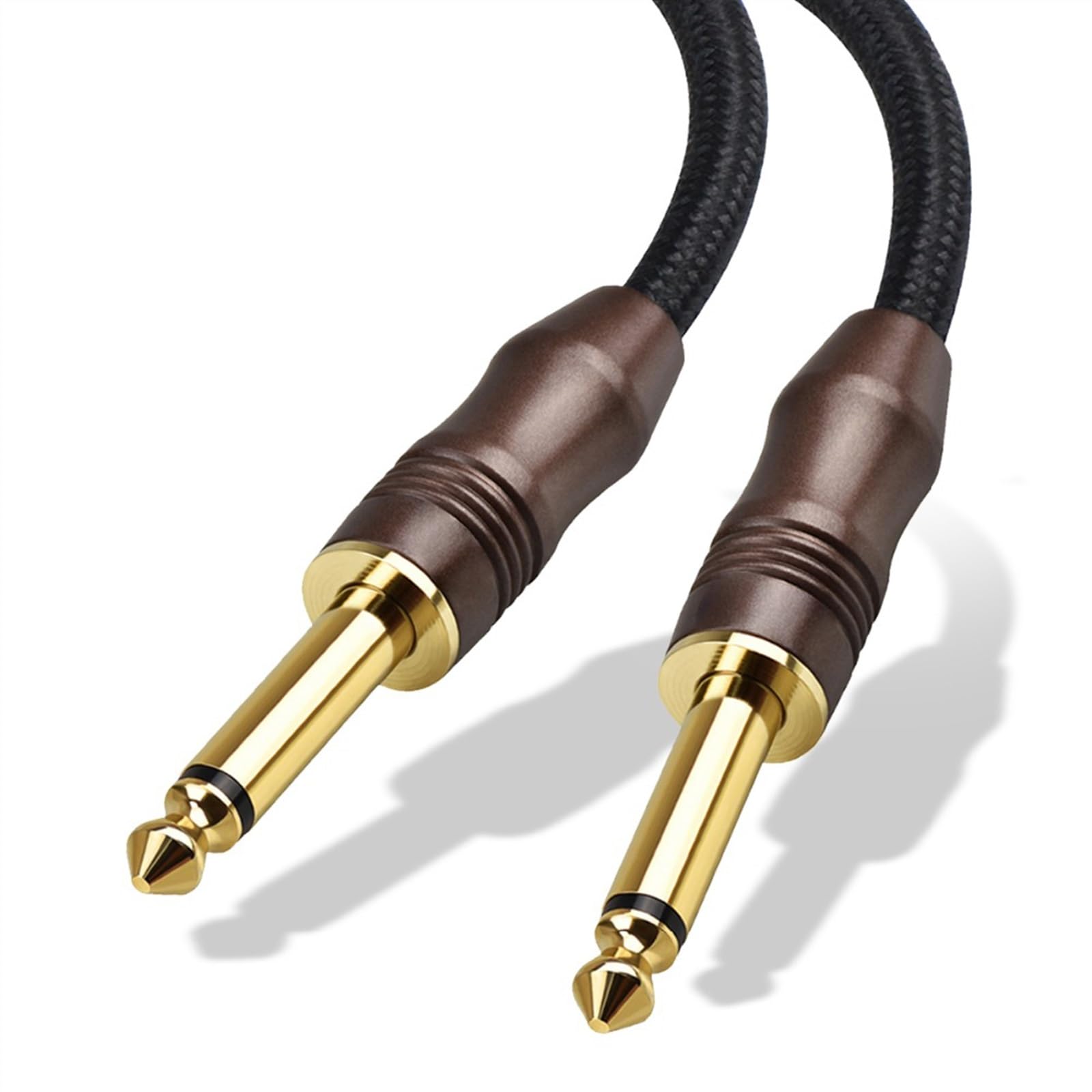 kabel audio do gitary 6.35mm Kabel Audio 1/4in Kabel Gitarowy Męski Na Męski 6.3 Kabel Przewód Gitarowy Do Gitary Elektrycznej (Color : 2m)