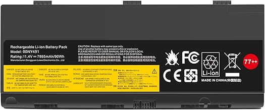 ASUNCELL 11.4V/90Wh 77++ 00NY493 Laptop Battery for Lenovo ThinkPad P50 P51 P52 Series, L17M6P51 SB10K97635 01AV496 SB10T83195 L17L6P51 01AV495 77++ 00NYNY. 493 00NY492 01AV477 77+ 00NY491 00NY490
