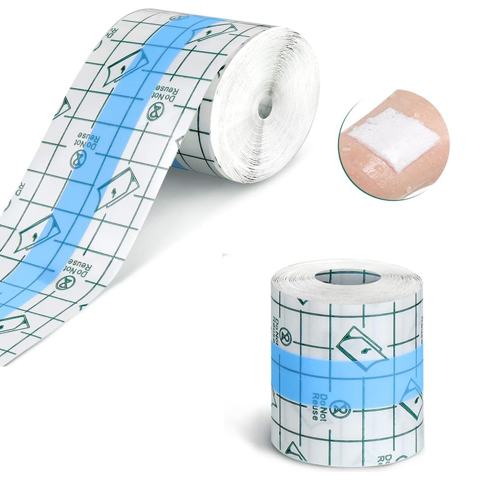 AANAHIL Waterproof Transparent Adhesive Bandage Tape (5 cm Γ 5 m) | Clear Stretch Dressing for Shower, Wounds & Tattoo Protection