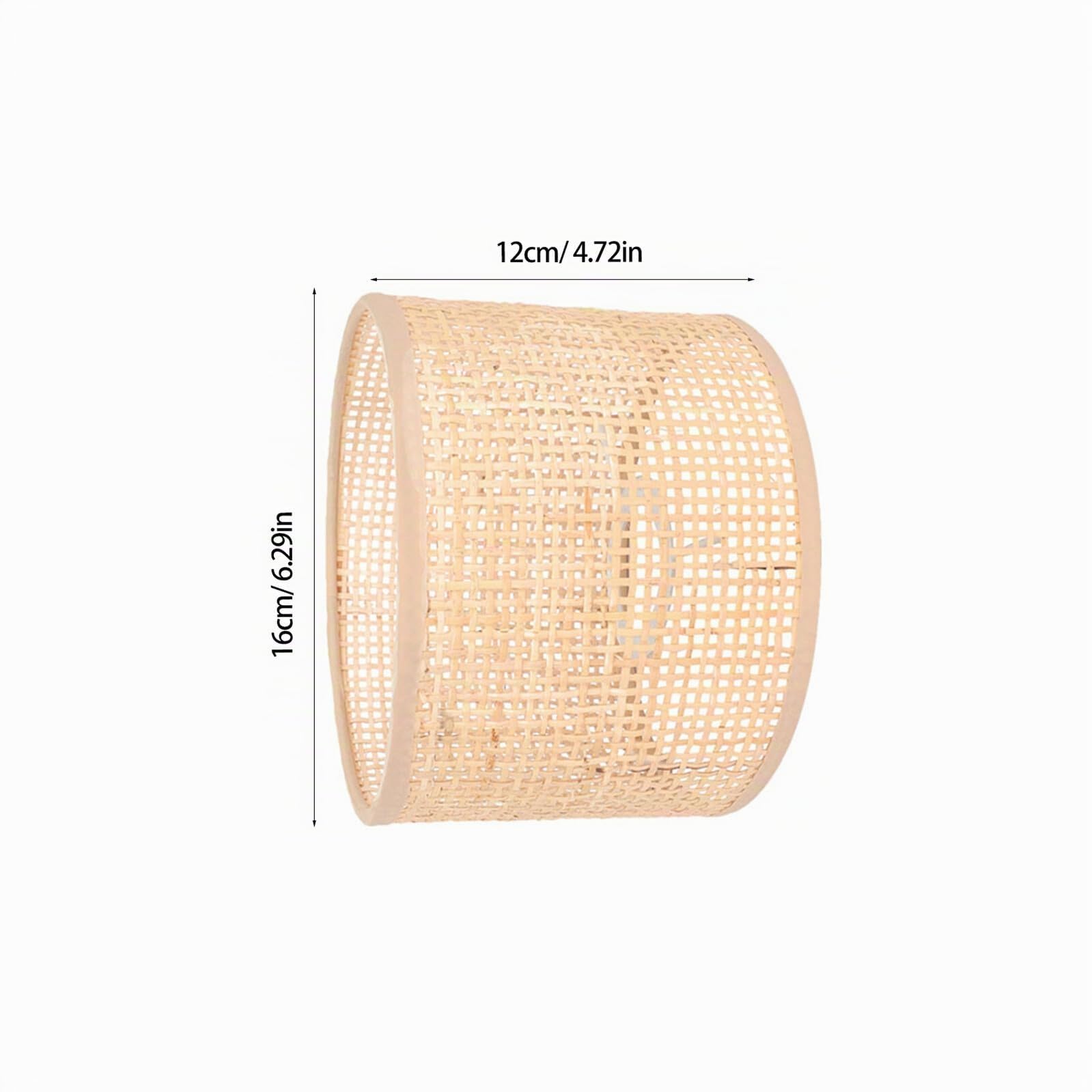 BESTYASH Paralume in Rattan Intrecciato, Copri Lampada Rustico, 2 Pezzi, Resistente all'Usura, per Lampadario e Soggiorno, Attacco E14/E27