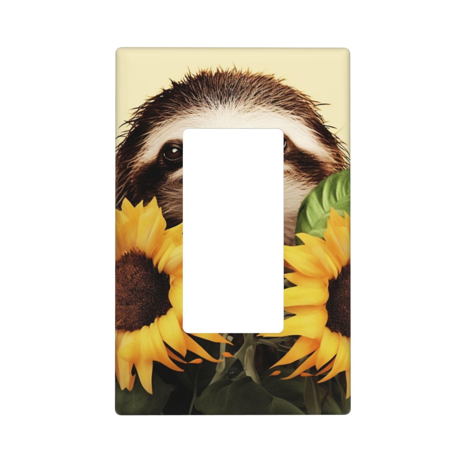 Decorator Wall Plate 1 Gang Light Switch Covers Decorator Receptacle Outlet Covers Sloth Sunflower Wall Plates for Electrical Outlets Plug Cover Single Rocker Switch Plates