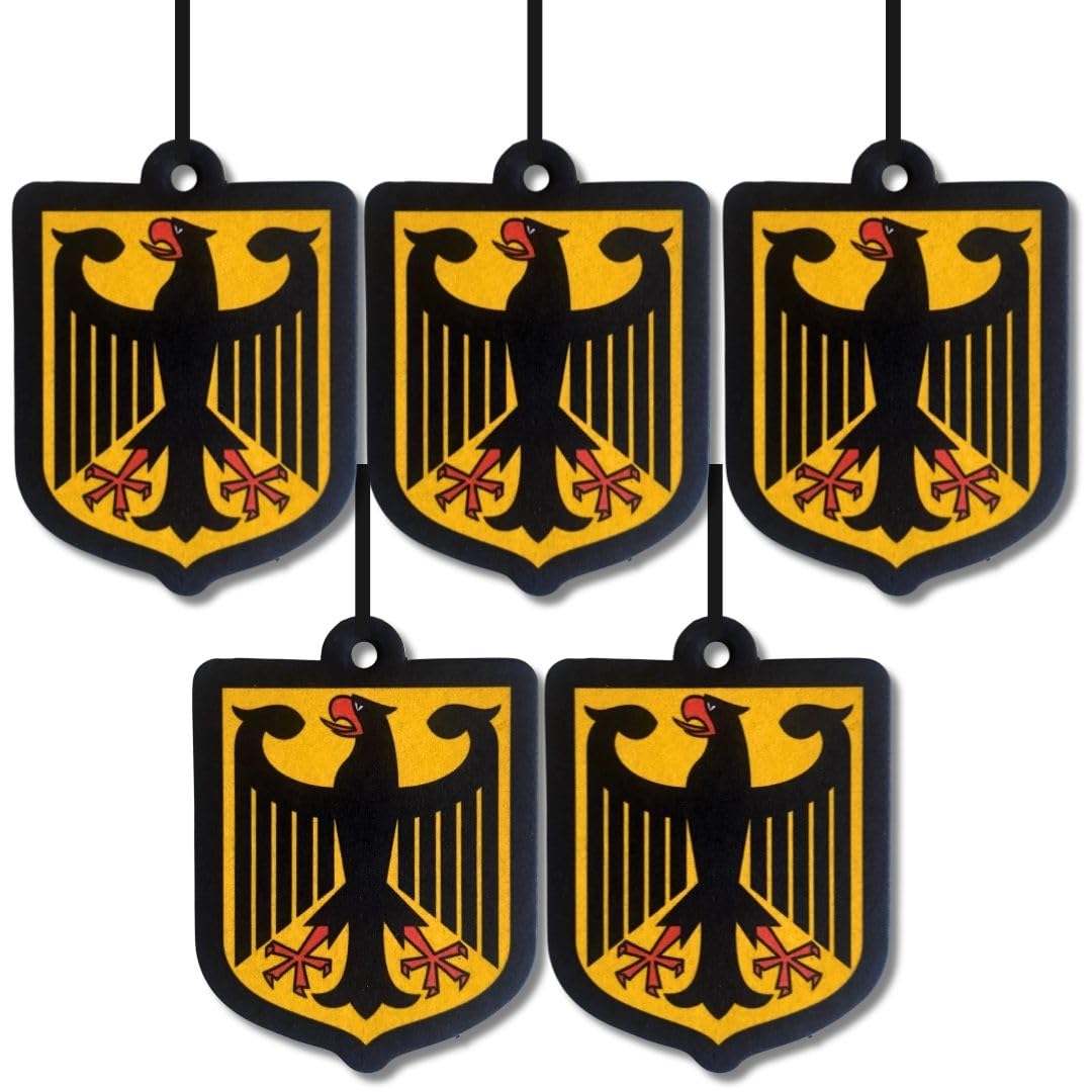 5er Set Auto Duftbaum Deutschland – Autoduft & Lufterfrischer Rückspiegel – Sandelholz Fruchtiger Duft – Bundesadler Design – Auto Duftanhänger gegen Gerüche (5)