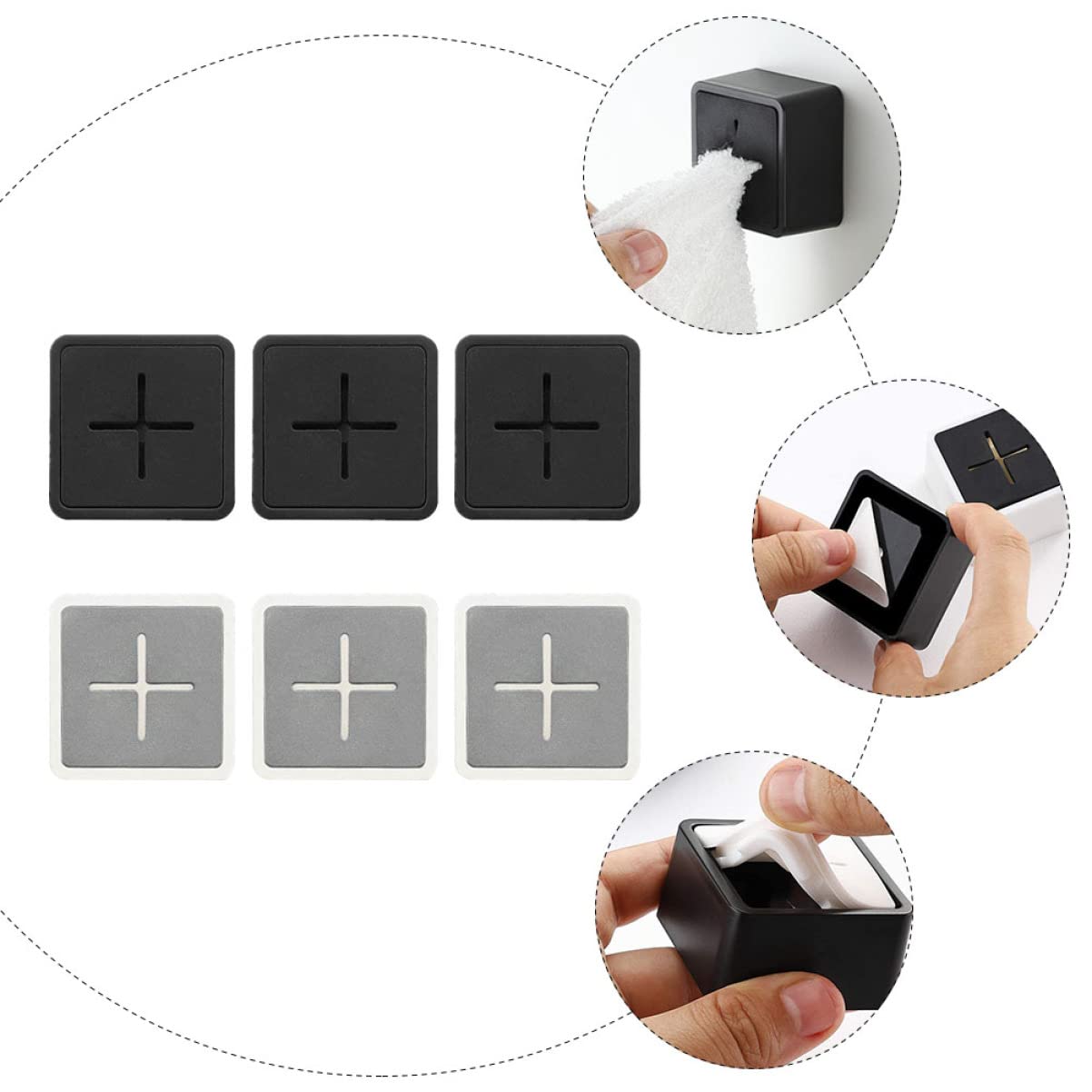 jojofuny 12piezas Ganchos Para Toallas Autoadhesivos De Abs Para Cocina y Baño Para Colgar Toallas y Paños De Cocina Diseño y Seguro