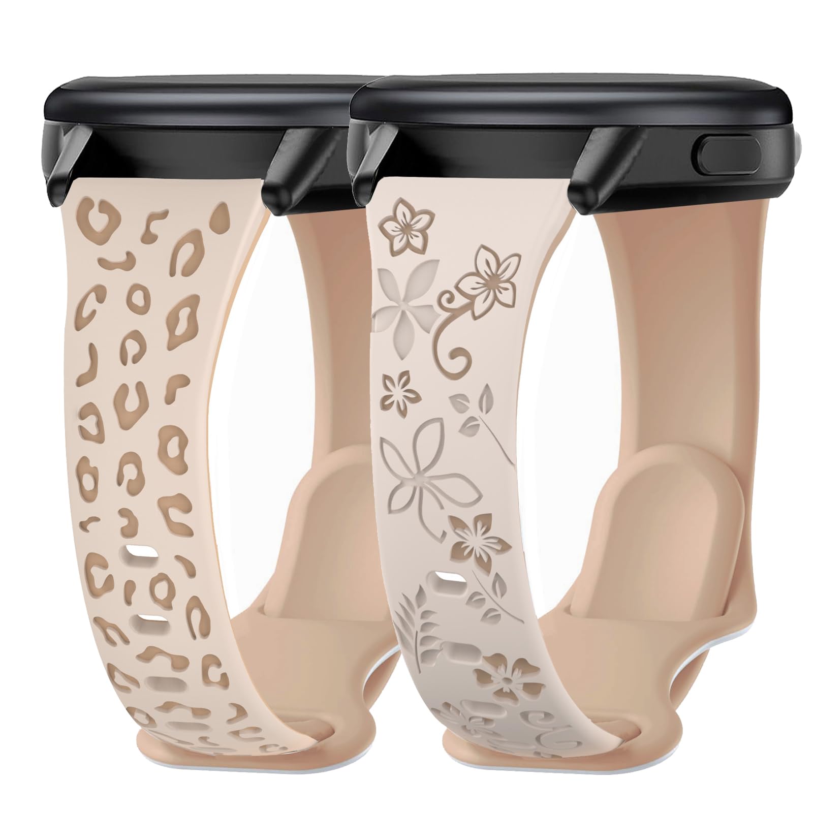 CUNUJIX Engraved Slim Silicone Watch Bands Compatible with 18mm Garmin Venu 3s/Vivoactive 4s/ Venu 2s/ Vivomove 3s /Forerunner 255S/265S, Thin Sport