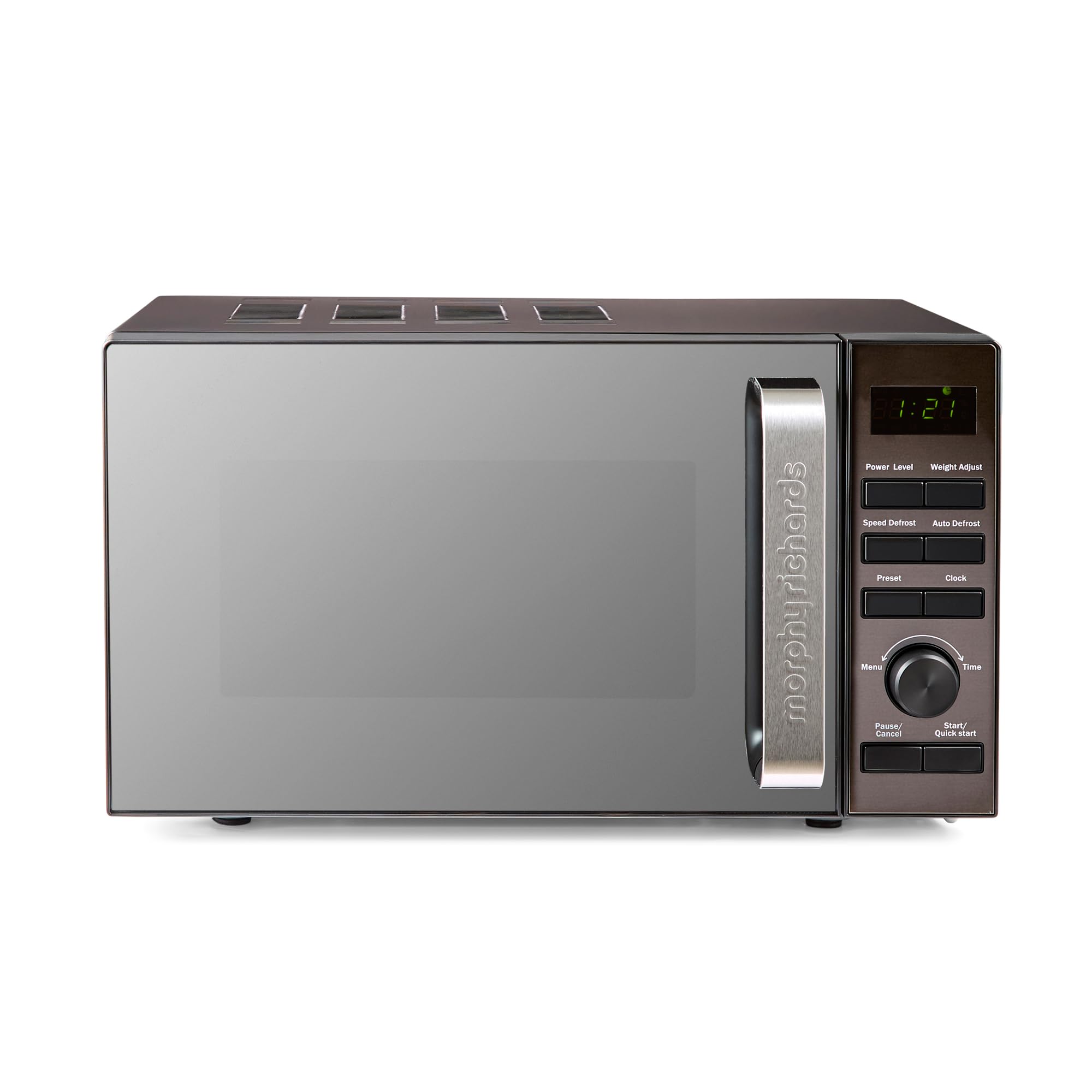 Morphy Richards 20L Microwave - Digital Mirror Door - Stainless Steel Panel - Black