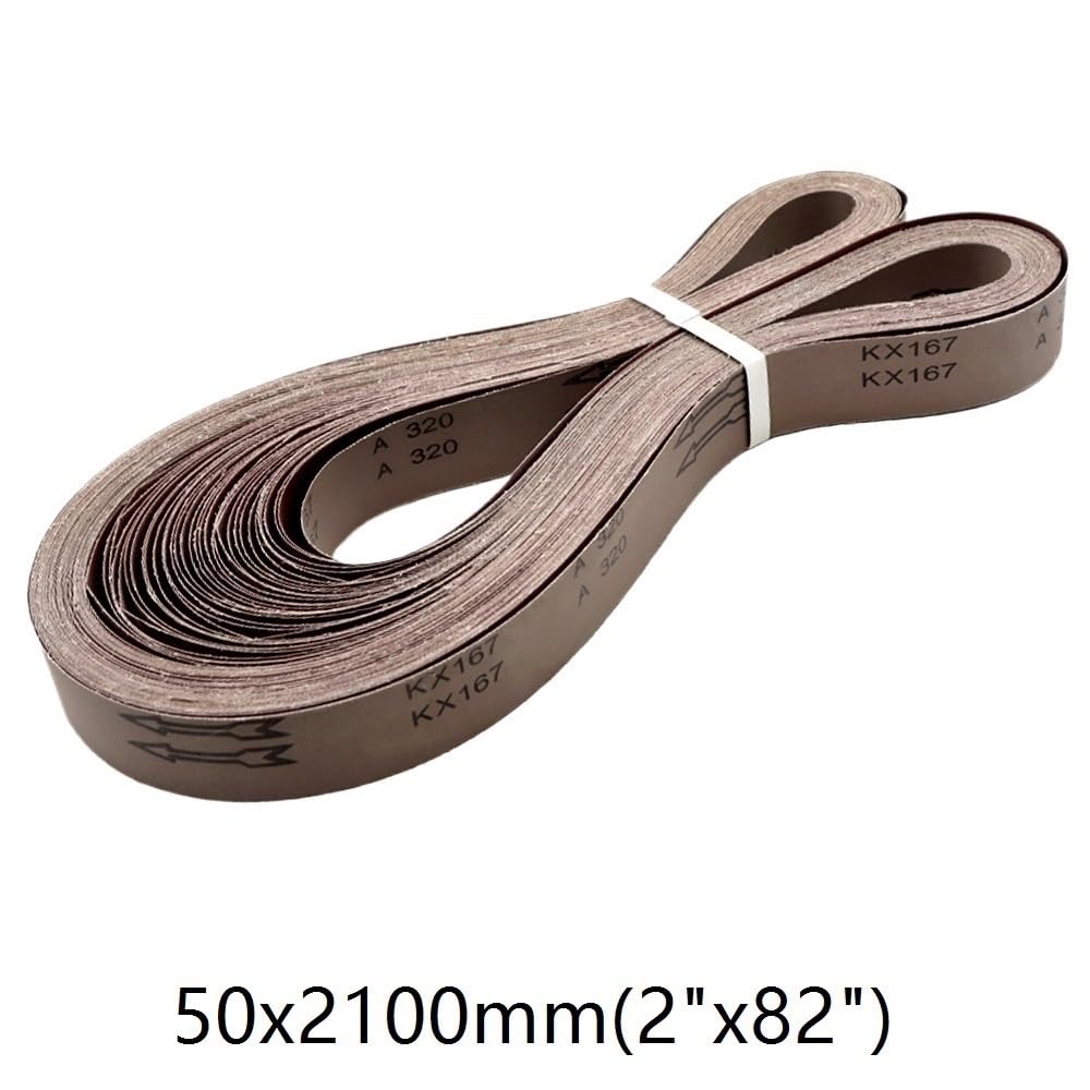 Lot de 5 bandes abrasives en oxyde d'aluminium, 2 x 82 pouces, grains P40/320/800, bande adaptée à la ponceuse à bande(600)