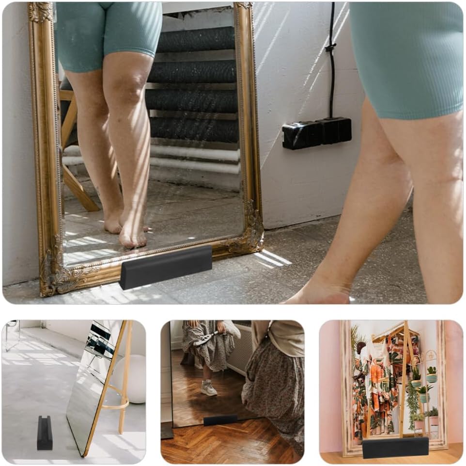 Uonlytech Wooden Floor Mirror Stand Mirror Support Artwork Display Rack Modern Living Room Decor