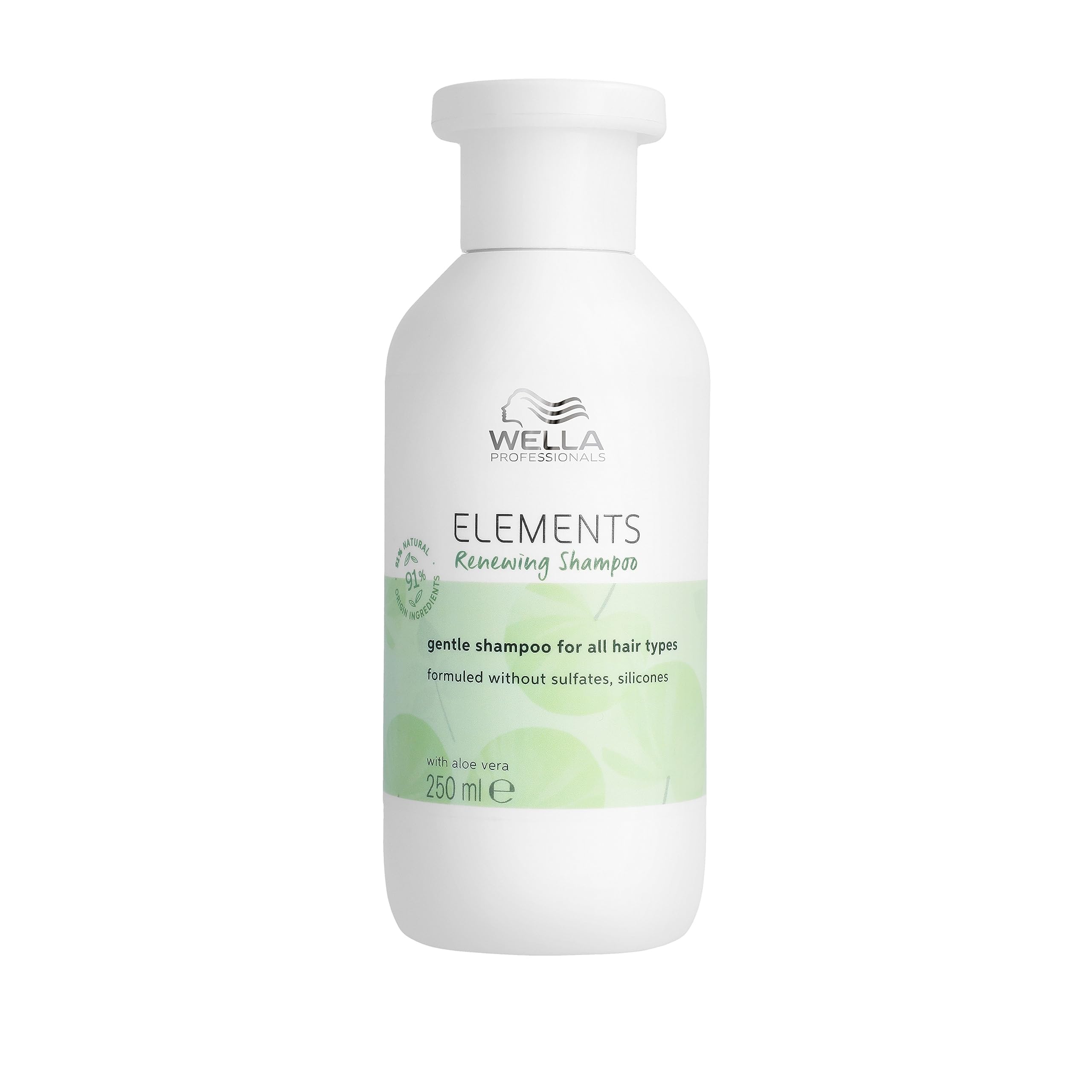 Elements Renewing Shampoo, Nourishment and Shine for All Hair Types, Healthy Feeling Hair, No Sulfates & No Silicones, Vegan, 91% Natural Origin Ingredients, 250ml